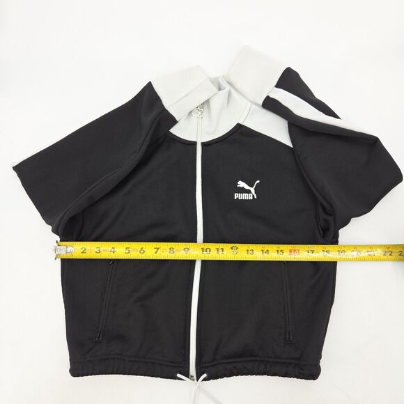 PUMA Iconic T7 Crop Jacket Womens Size Small Black White Retro Sportswear Soccer - Picture 7 of 9